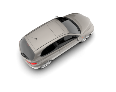 Beyaz arka planı olan siyah bir araba. 3d oluşturma