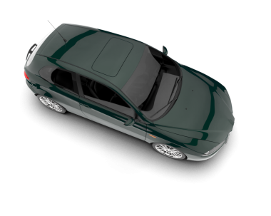 Beyaz arka planda bir araba. 3d oluşturma.