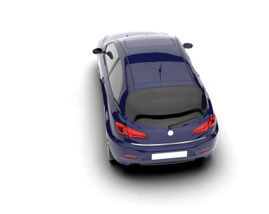 Modern araba beyazda izole edilmiş. 3D görüntüleme - illüstrasyon