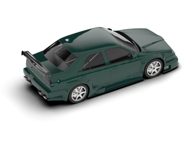 Araba beyaz arka planda izole edilmiş. 3d illüstrasyon.