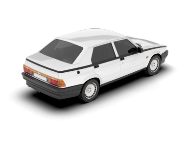 beyaz klasik araba yan görünüm vektör çizimi