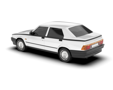 araba beyaz arkaplanda izole edildi