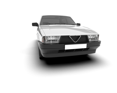 beyaz arkaplanda izole edilmiş bir araba