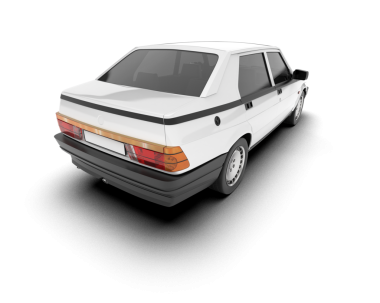 Beyaz arka plan üzerinde beyaz araba