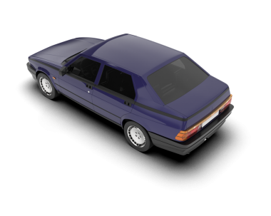 Yansıtıcı ana hatlı jenerik bir arabanın 3 boyutlu canlandırması