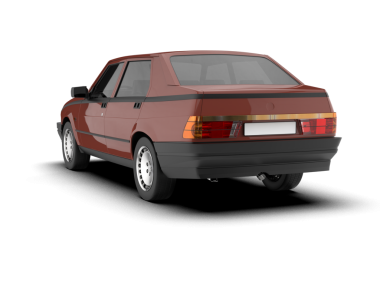 Beyaz arka planda modern bir araba. yan görünüm.