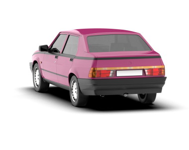 Pembe uzun gölgeli bir araba.