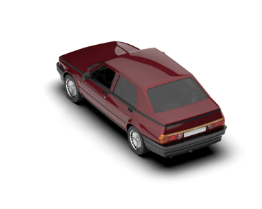 araba beyaz arkaplanda izole edildi