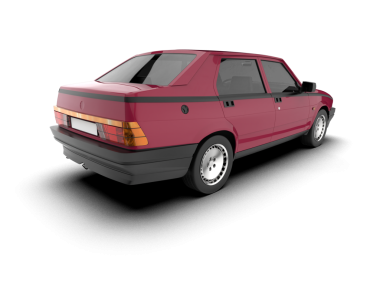 Kırmızı modern araba beyaz arka planda izole edilmiş. 3d illüstrasyon.