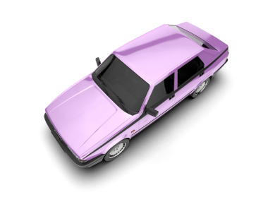Mor bir arabanın 3 boyutlu çizimi