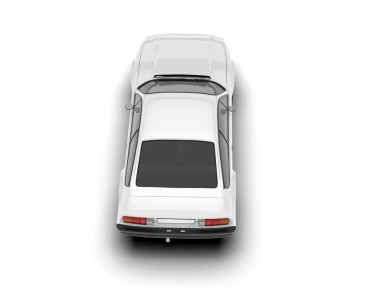 Beyaz arkaplanda izole edilmiş bir arabanın 3 boyutlu görüntüsü