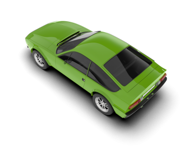 beyaz arka planda modern yeşil araba