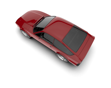 Beyaz arka planda 3 boyutlu araba modeli.