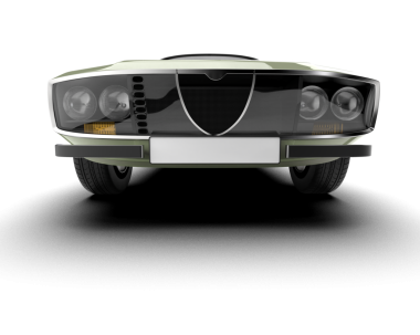 Araba beyaz arka planda izole edilmiş. 3d illüstrasyon.