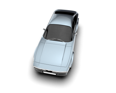 Bir spor arabanın 3 boyutlu görüntüsü.