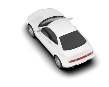 Üç boyutlu beyaz araba hafif arkaplanda görüntüleniyor