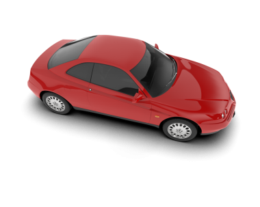 kırmızı spor araba izole edildi