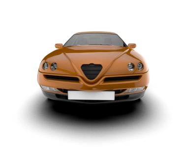 araba beyaz arkaplanda izole edildi