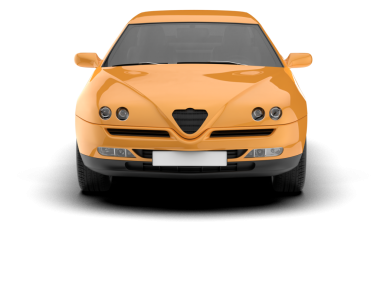 Siyah çizgili turuncu araba. 3D görüntü izole edildi