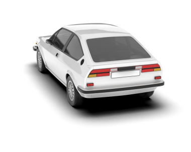 araba beyaz arkaplanda izole edildi