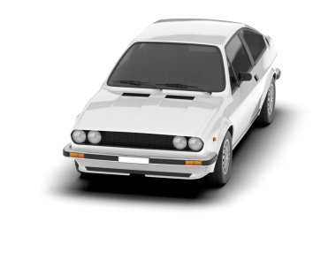 Beyaz arka planda izole edilmiş 3 boyutlu araba çizimi