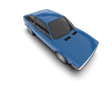 beyaz arkaplanda izole edilmiş araba 3 d illüstrasyon.