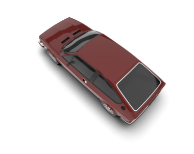 Araç 3D resimleme siyah arkaplanda izole edildi