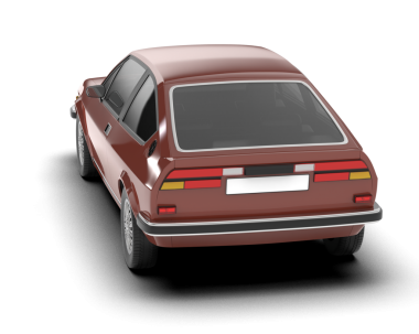 Beyaz arkaplandaki araba.