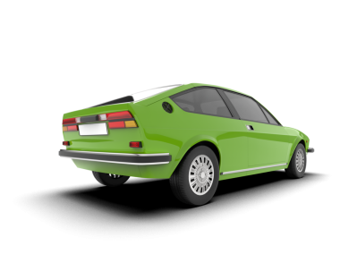 Araba vektör çizimi. yeşil, kahverengi. beyaz arkaplanda izole.