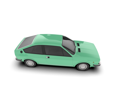 yeşil modern araba çizimi.