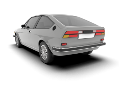 araba beyaz arkaplanda izole edildi.