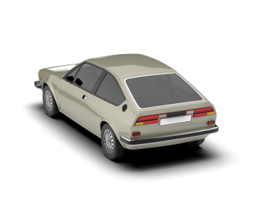 Beyaz arkaplanda izole edilmiş gerçekçi klasik araba, 3 boyutlu görüntüleme