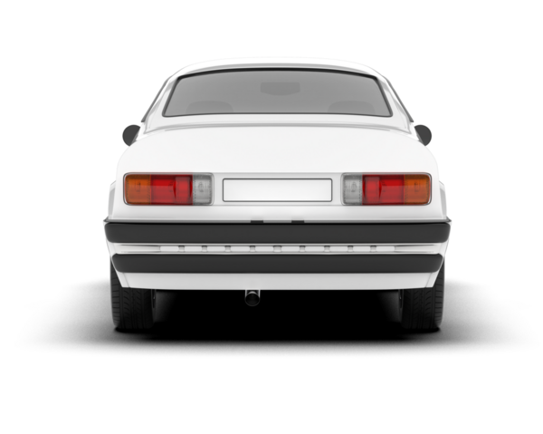 Beyaz arka planda izole edilmiş beyaz araba.