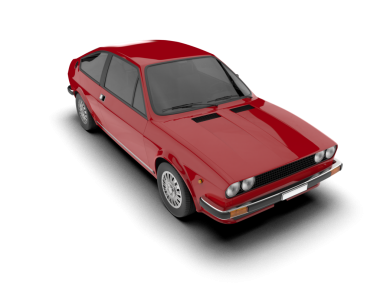 Beyaz arka planda modern bir araba. 3d illüstrasyon