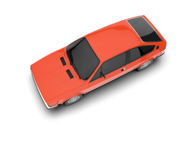 Gri arkaplanda 3 boyutlu render araba izole edildi