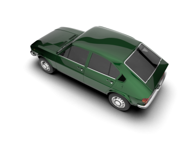 modern yeşil araba siyah arka planda. 3d oluşturma