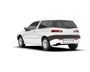 beyaz arka planda beyaz modern araba yan görünümü