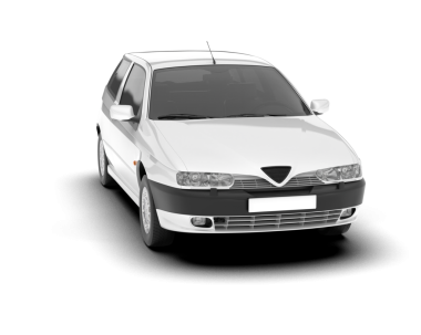 araba beyaz arkaplanda izole edildi