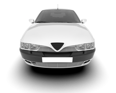 Modern araba arka planda izole edilmiş. 3D görüntüleme - 3d illüstrasyon