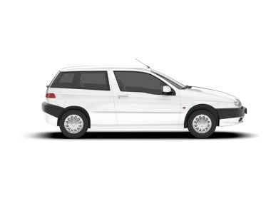 Beyaz arka planda izole edilmiş beyaz araba.