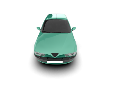 Beyaz arka planda bir araba. 3d oluşturma