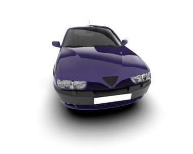 Beyaz arka planda bir araba sedanı. 3 d