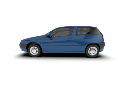 araba beyaz arkaplanda izole edildi