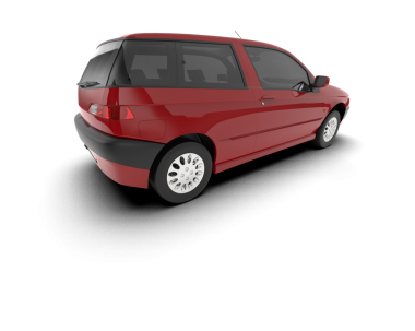 Araba beyaz arka planda izole edilmiş. 3d illüstrasyon