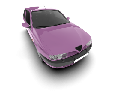 beyaz arkaplanda izole edilmiş bir araba