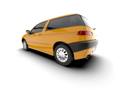 beyaz arkaplanda izole edilmiş araba 3 boyutlu görüntüleme.