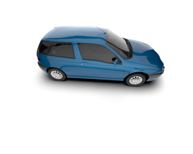 Beyaz renkte izole edilmiş daha az jenerik bir SUV 'un 3 boyutlu görüntülemesi