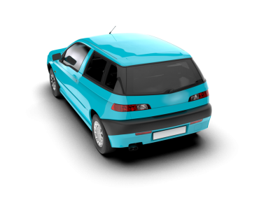 modern mavi araba gri arka planda izole edildi