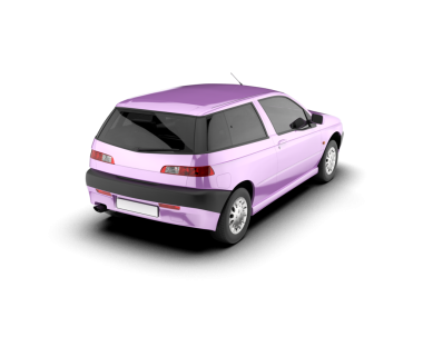 pembe modern araba beyaz arka planda izole edilmiş