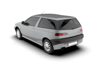 Beyaz arka planda gerçekçi bir araba